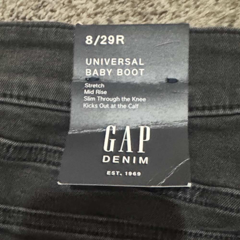 NWT GAP Baby Boot Jeans Women’s 8/29R Black Mid Rise Stretch Y2K